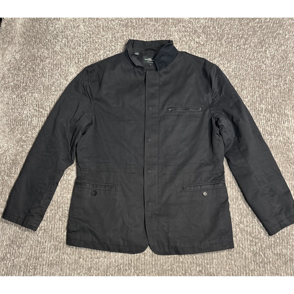 Rodd & Gunn Bomber Jacket Men's L Cotton Full Zip Navy Harrington